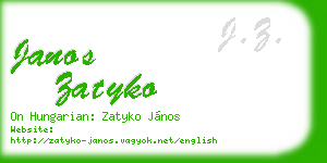 janos zatyko business card