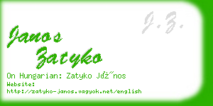 janos zatyko business card